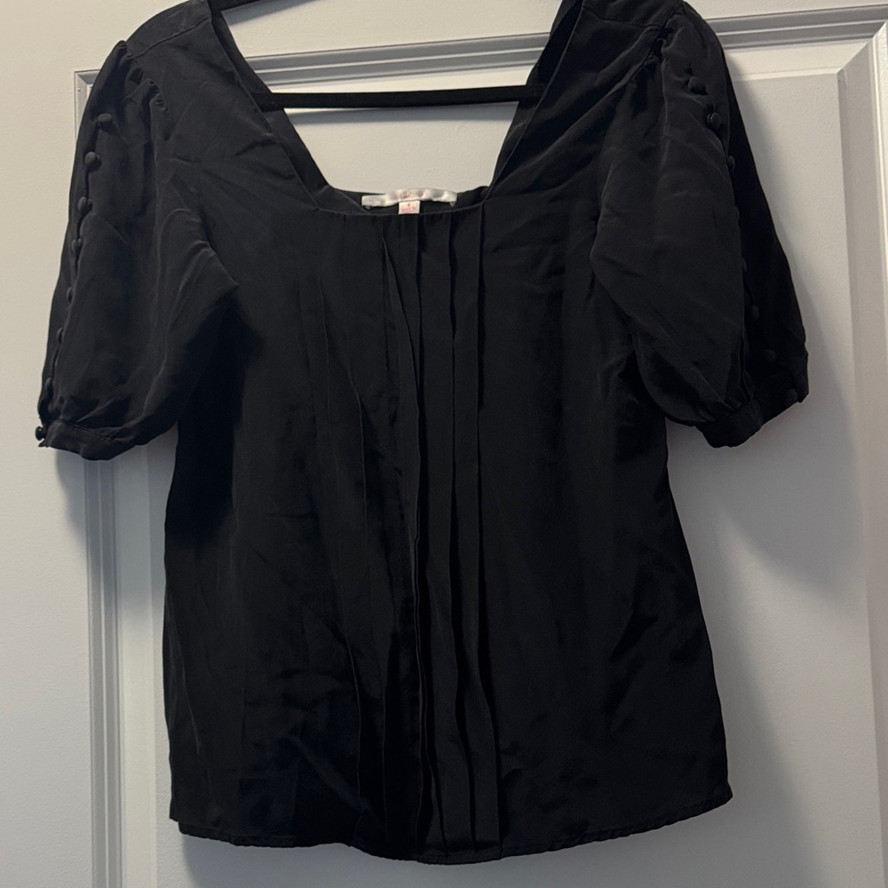Chic Black Blouse with Button Detail